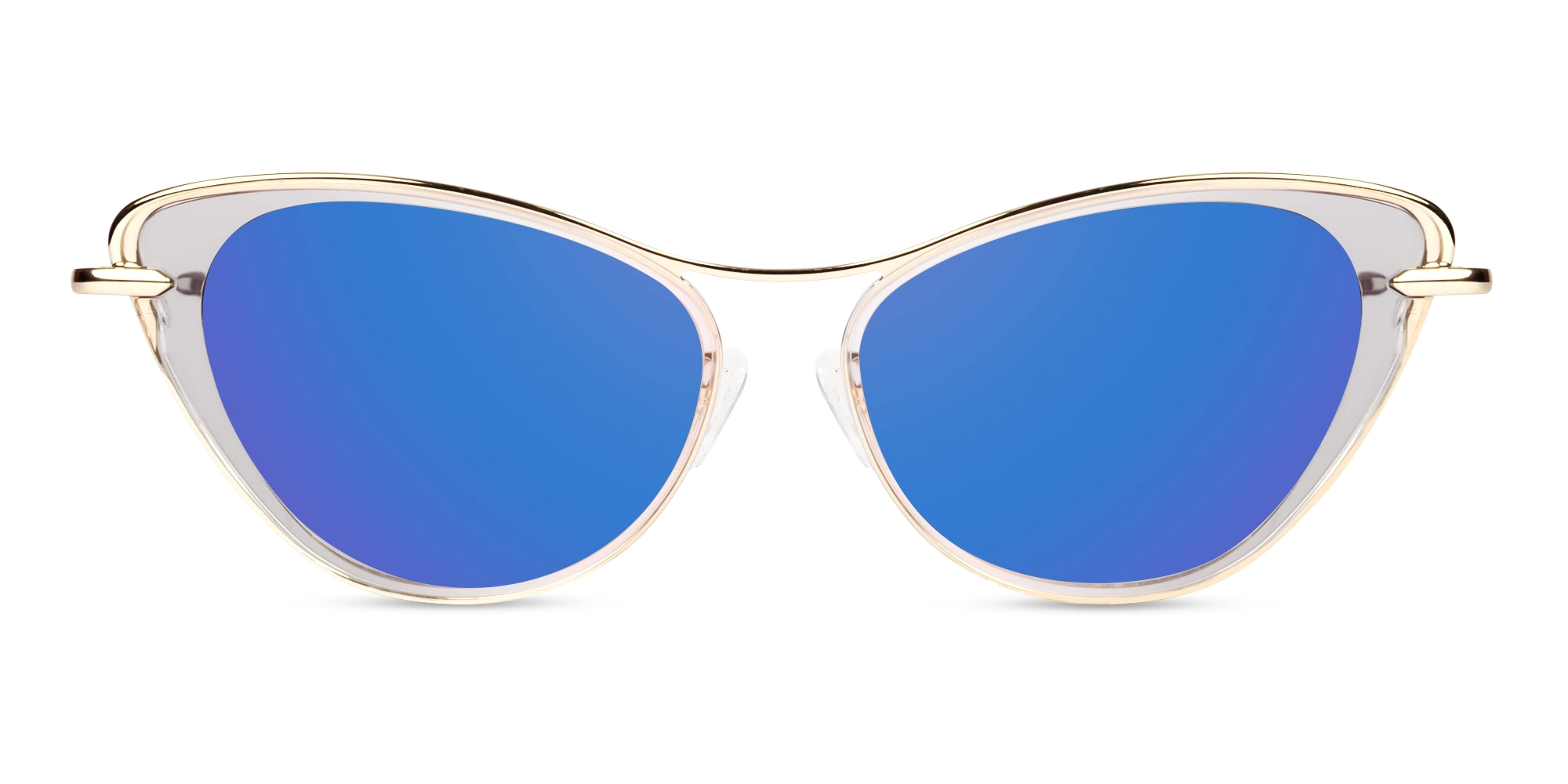 Cateye Frame With Mirrored Vlue Sunglasses-1