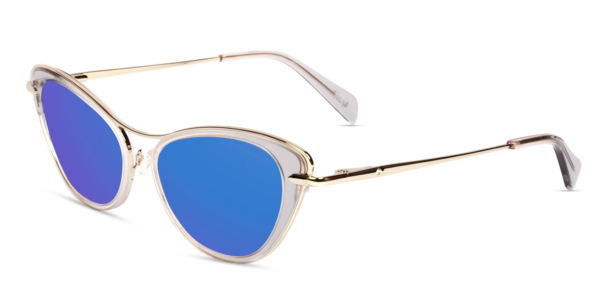 Cateye Frame With Mirrored Vlue Sunglasses-3