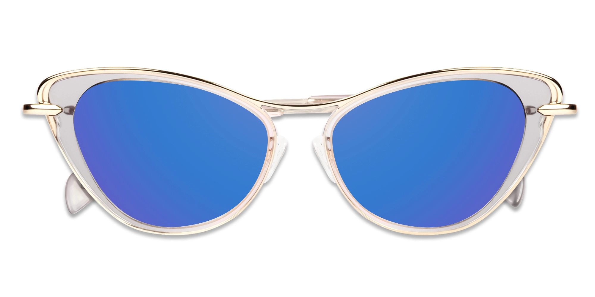 Cateye Frame With Mirrored Vlue Sunglasses-6