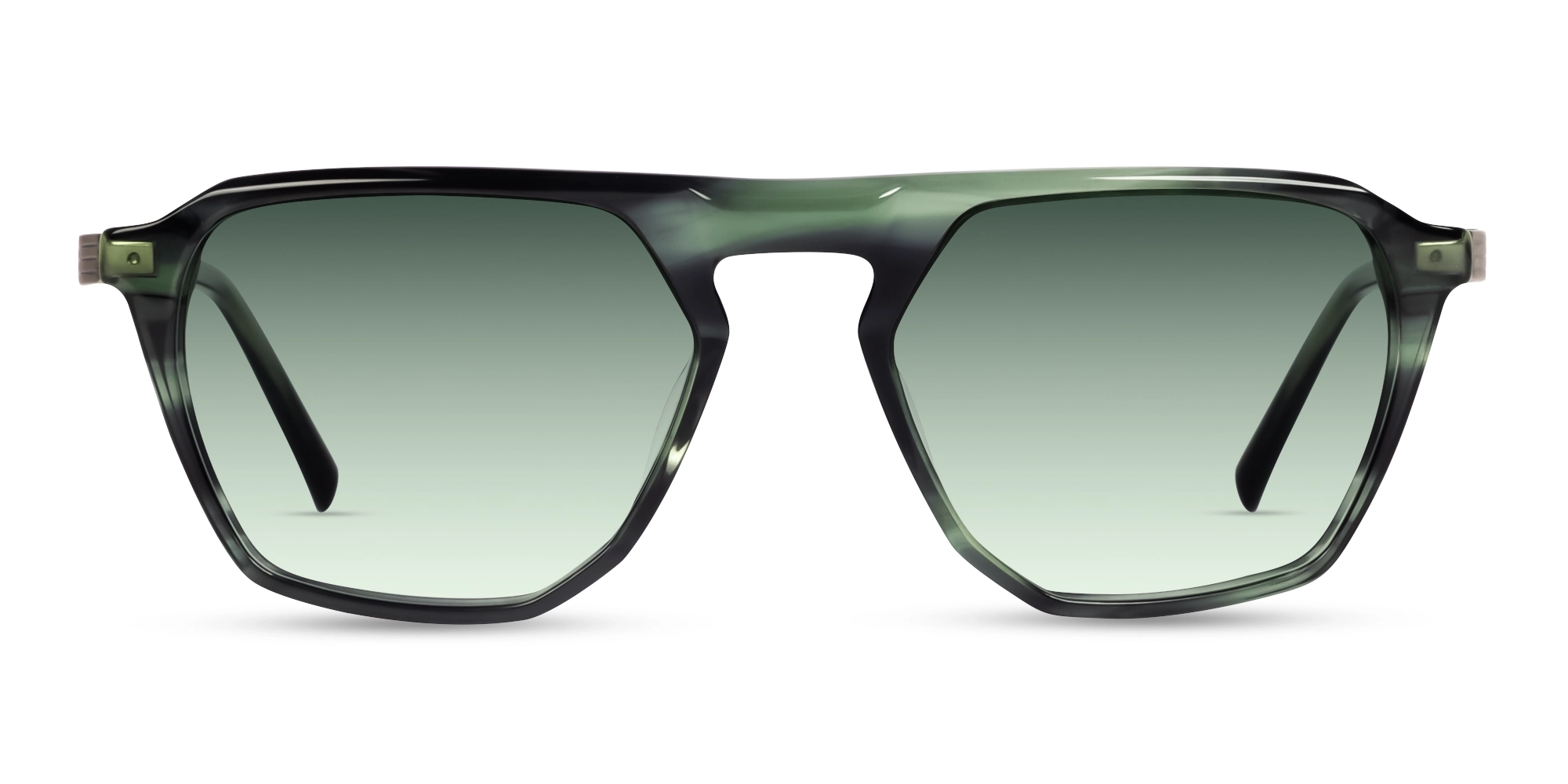 Green Gradient Tint Flat Top Sunglasses-1