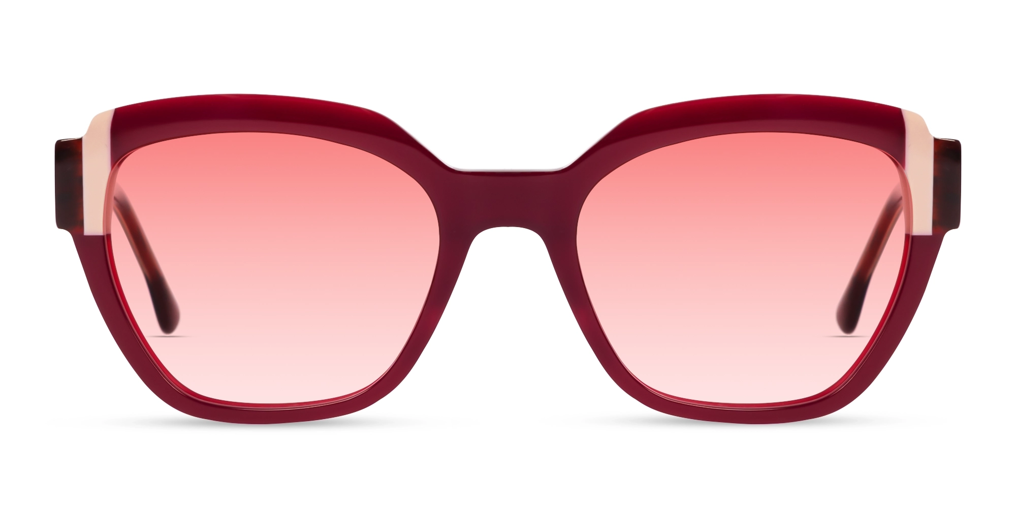 Dark Maroon Cateye Frame With Red Tint Sunglasses-1 Dark Maroon Cateye Frame With Red Tint Sunglasses-1