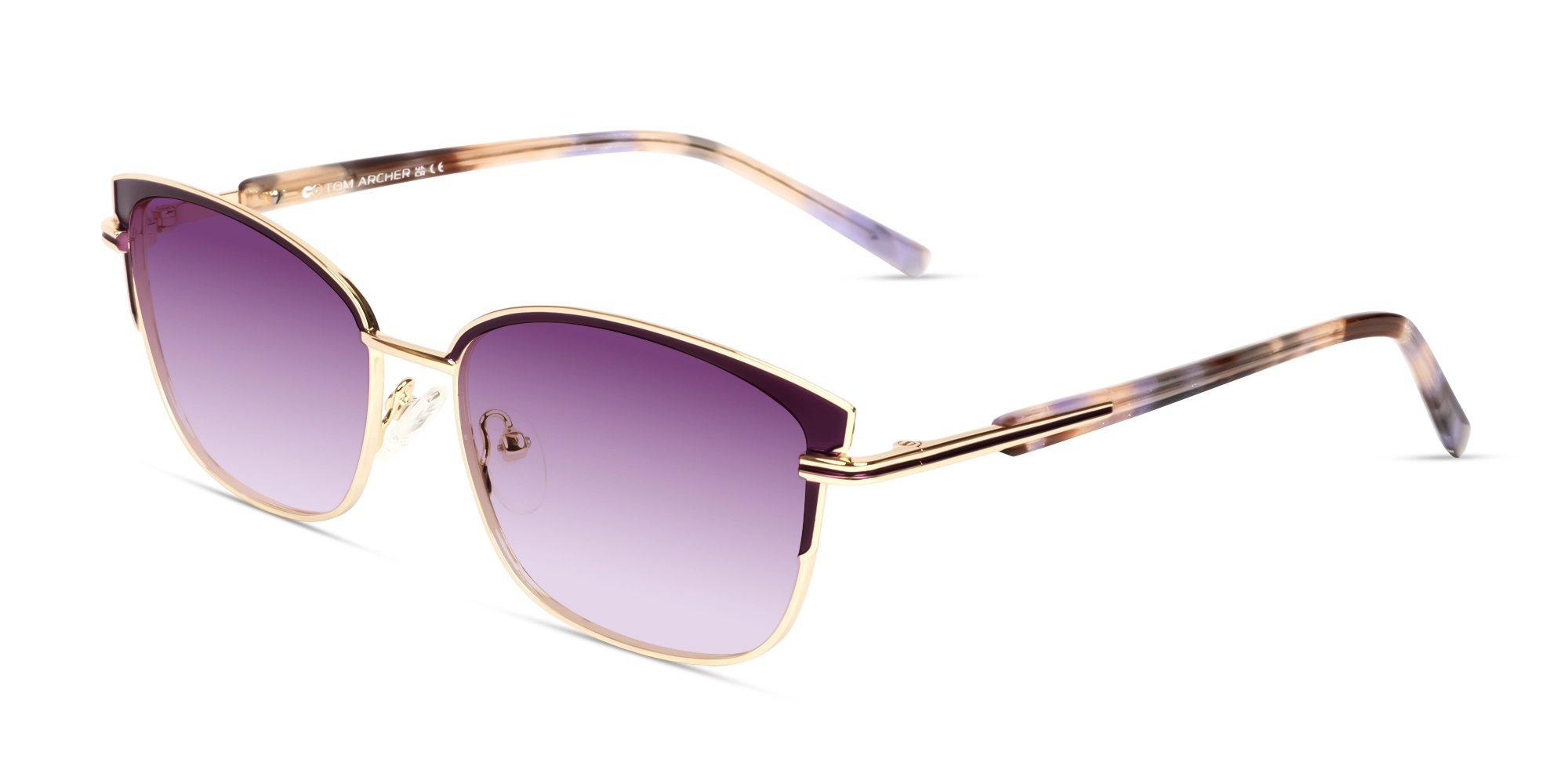 Metallic Purple & Champagne Gold Cateye Sunglasses-3