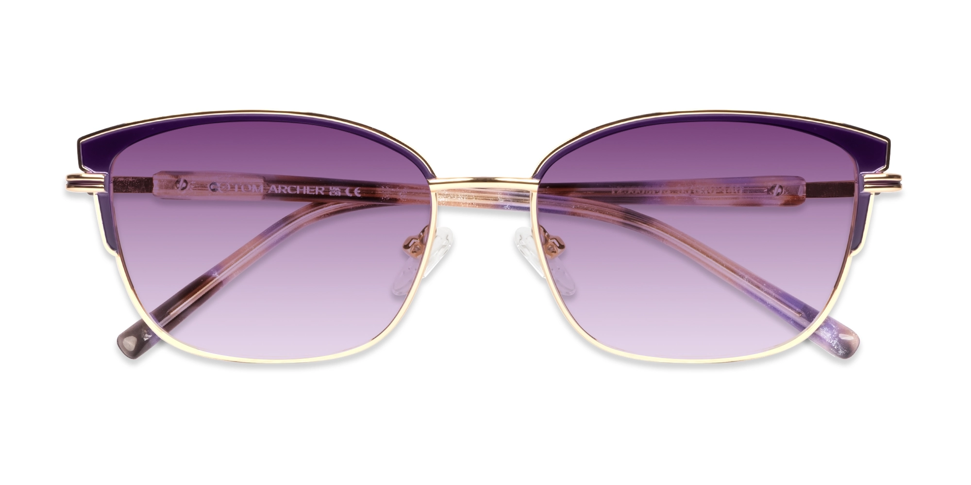 Metallic Purple & Champagne Gold Cateye Sunglasses-6