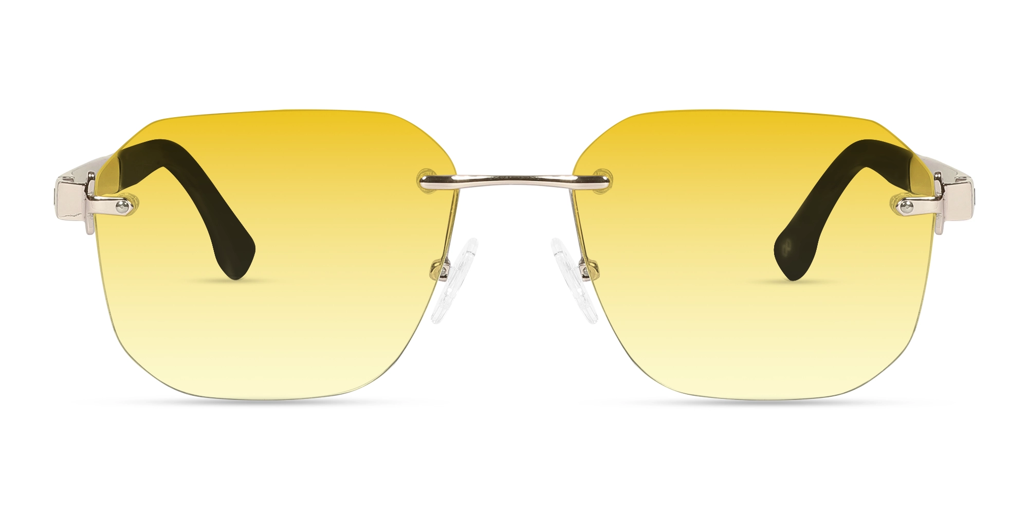 Champagne Gold Large Rectangle Rimless Suglasses-1