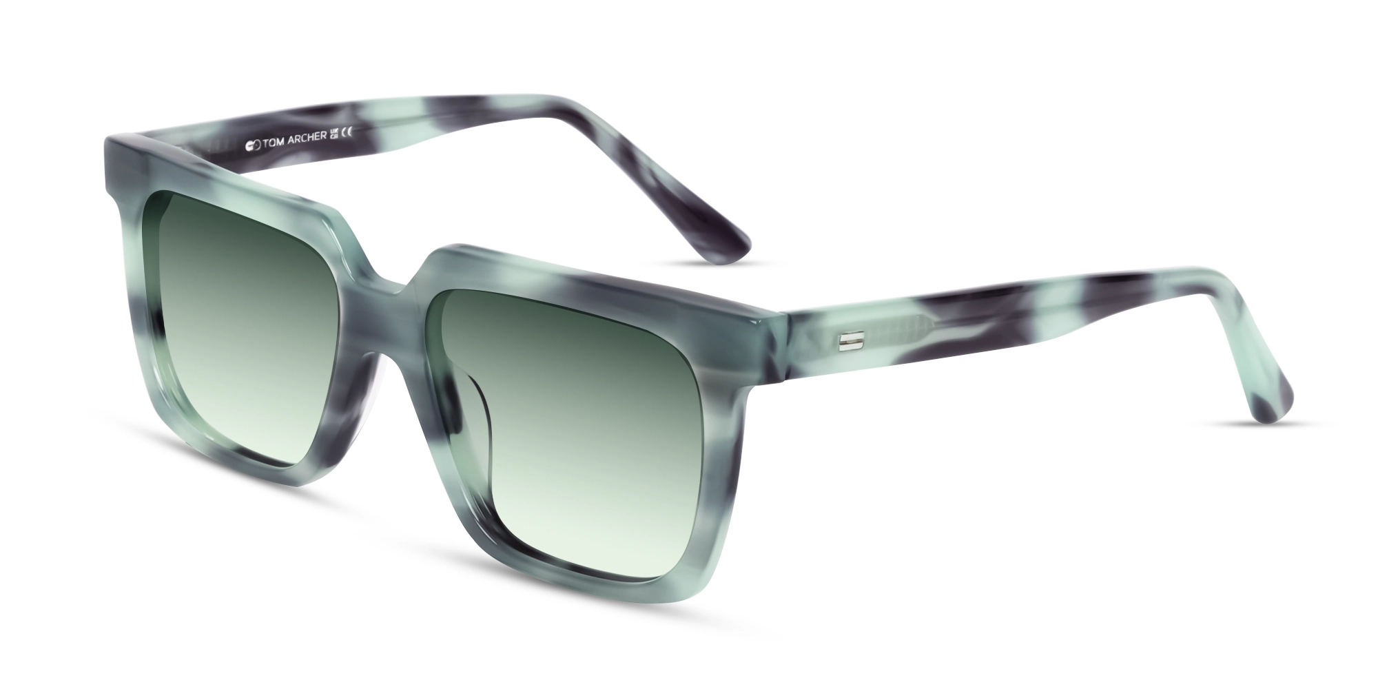 Teal Grotto Square Frame With Green Tint Sunglasses-3