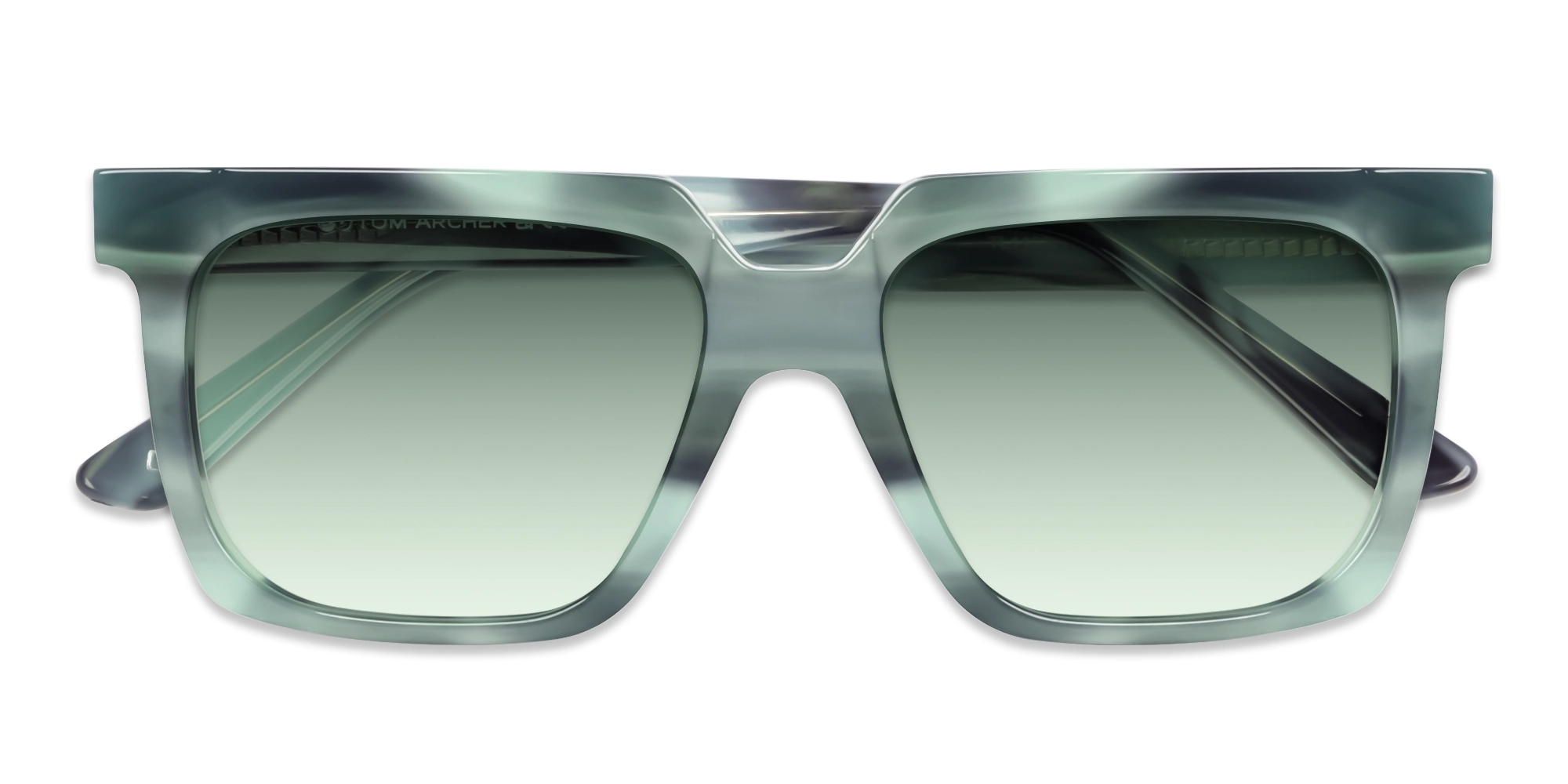 Teal Grotto Square Frame With Green Tint Sunglasses-6