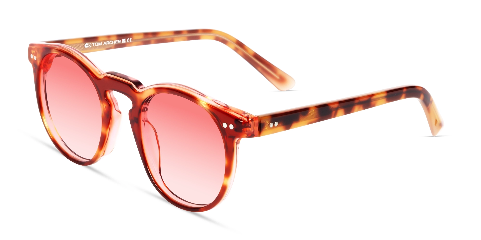 Rust Tortoise Frame With Red Tint Sunglasses-3