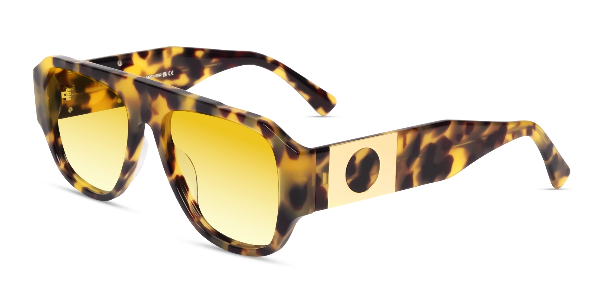 Havana Tortoise Pilot Frame Yellow Tint Sunglasses-3 Havana Tortoise Pilot Frame Yellow Tint Sunglasses-3