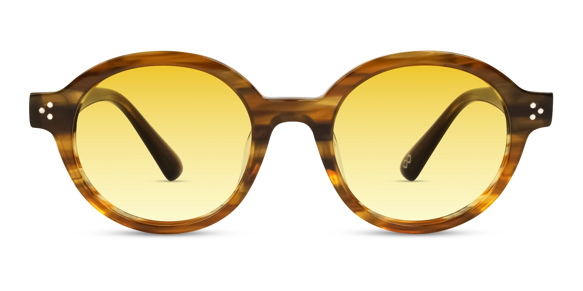 Crystal Chicory Round Frame With Yellow Tint Shades-1