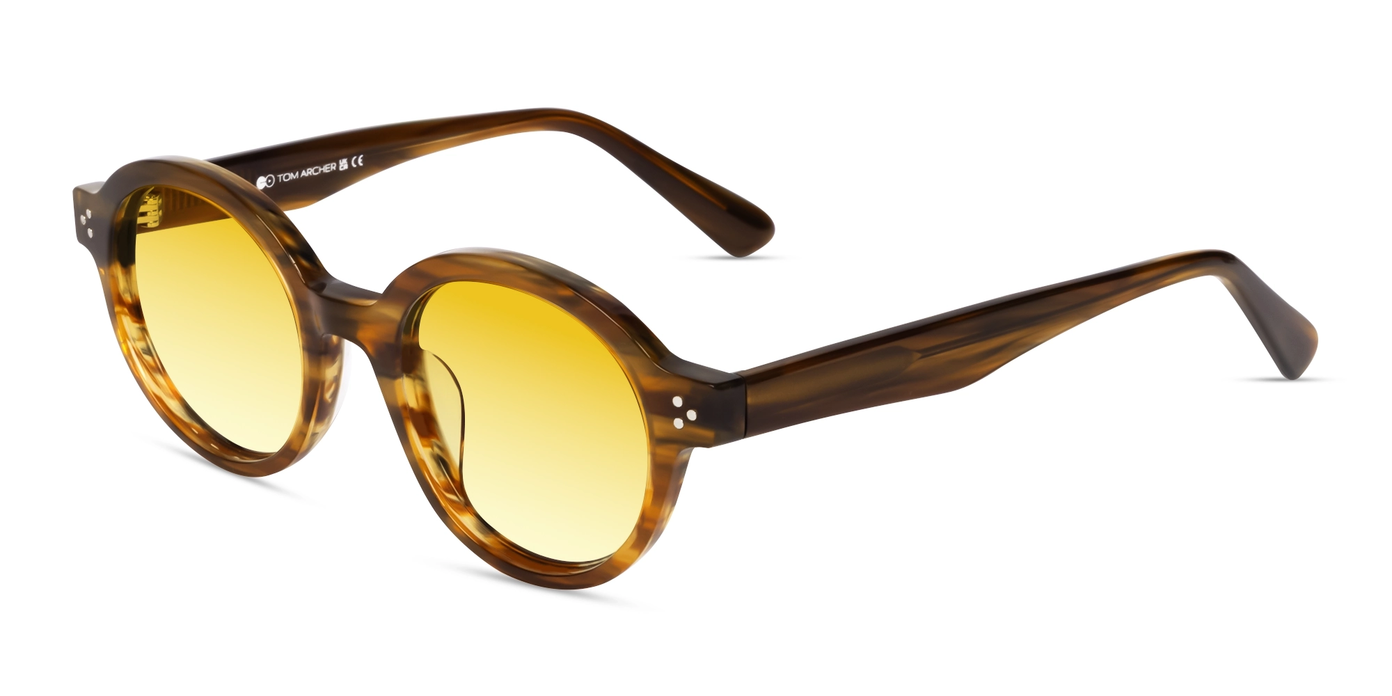 Crystal Chicory Round Frame With Yellow Tint Shades-3