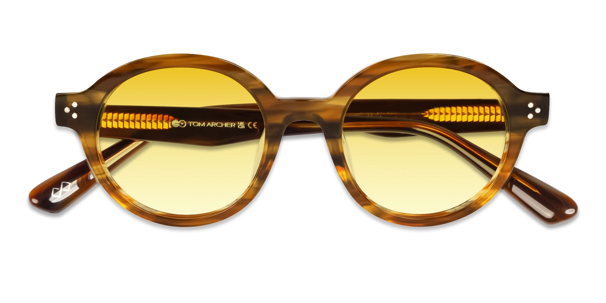 Crystal Chicory Round Frame With Yellow Tint Shades-6