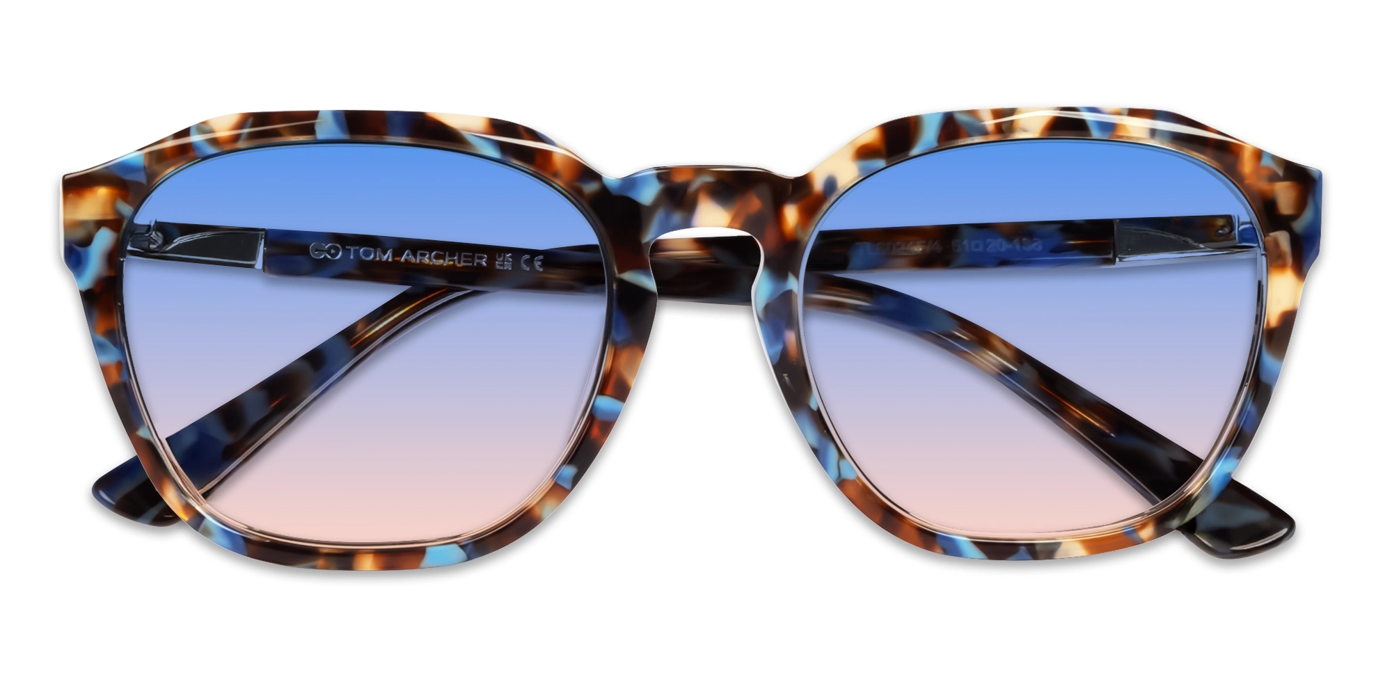Blue Terrazo Fullrim Square Sunglasses-6
