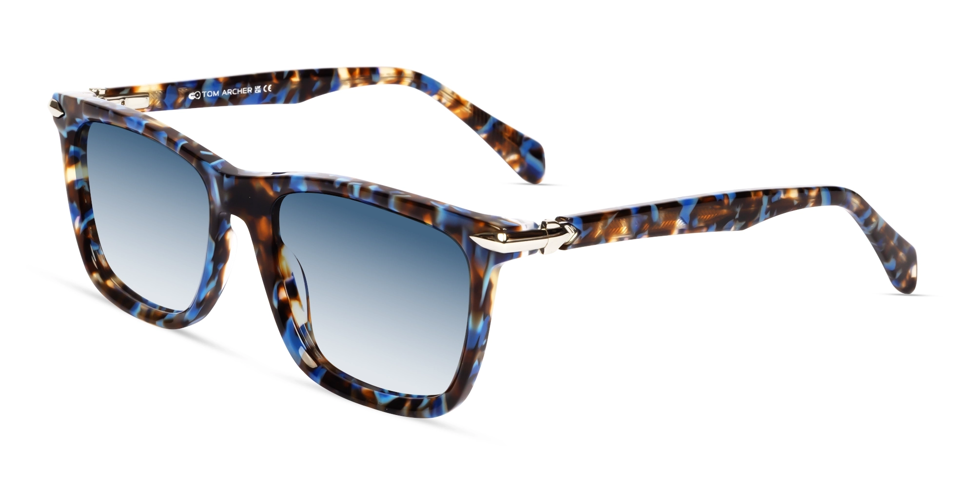 Large Blue Terrazo Frame With Blue Tint Sunglasses-3