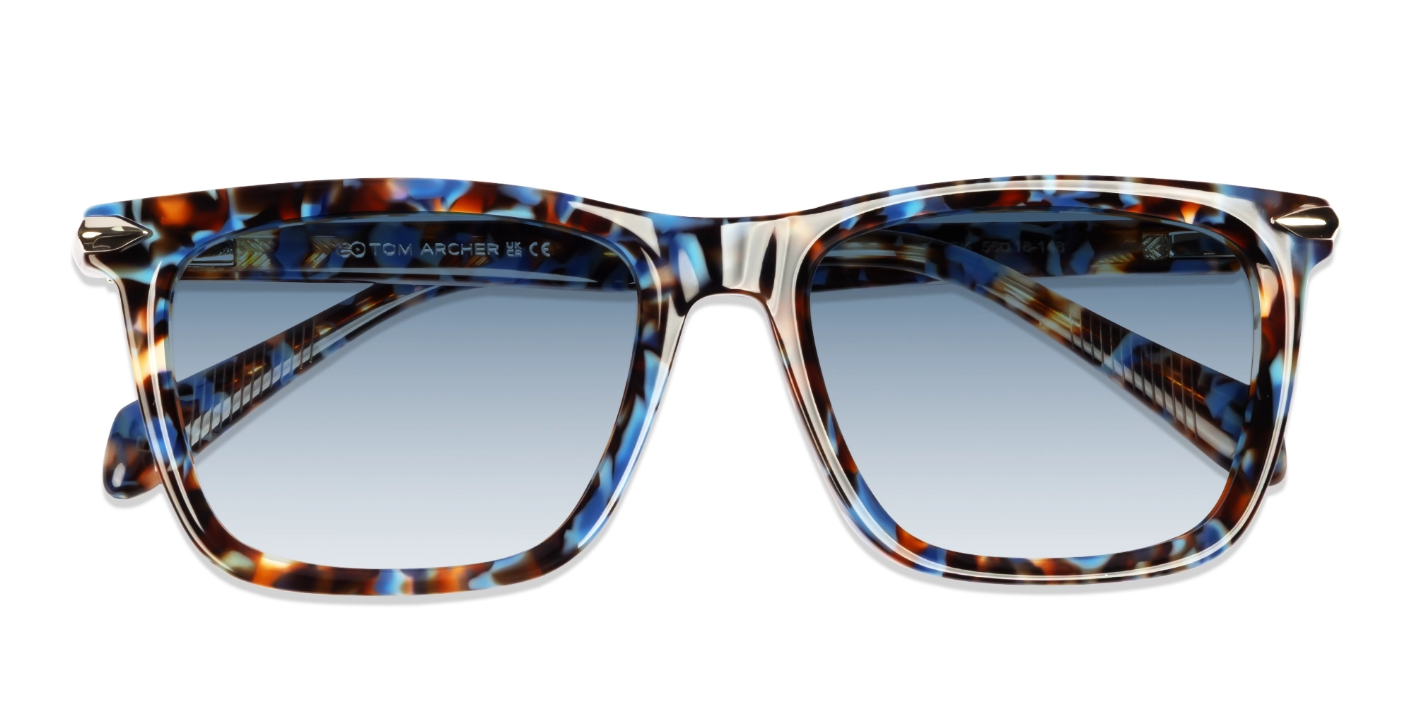 Large Blue Terrazo Frame With Blue Tint Sunglasses-6