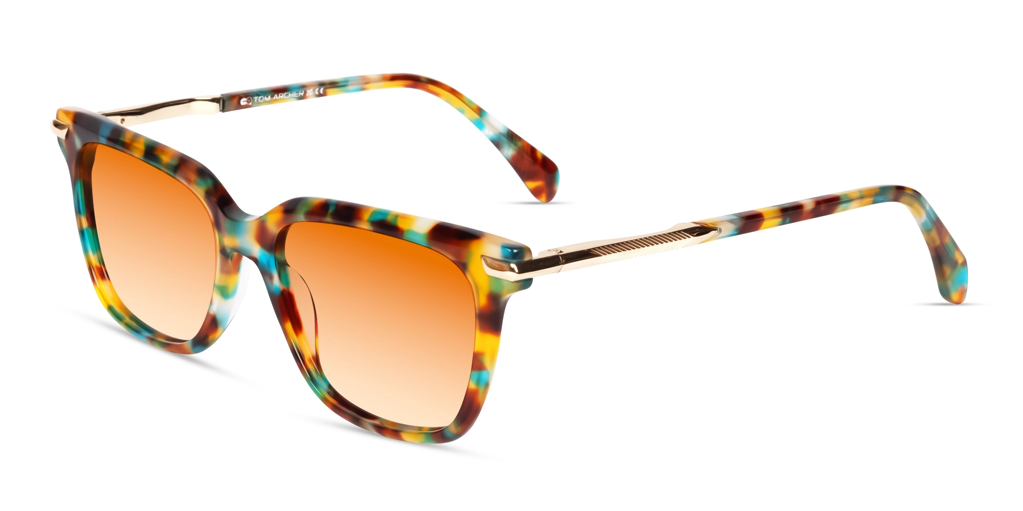 Aventurine Tortoise Frame Orange Tint Sunglasses-3