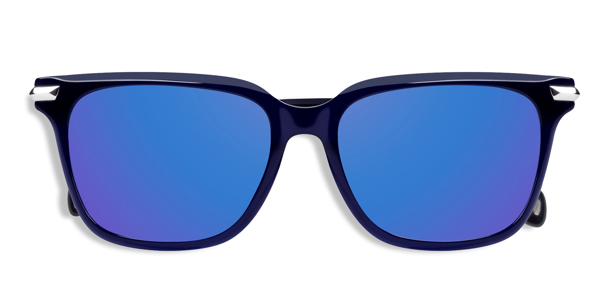 Navy Blue Square Frame With Blue Tint Sunglasses-6