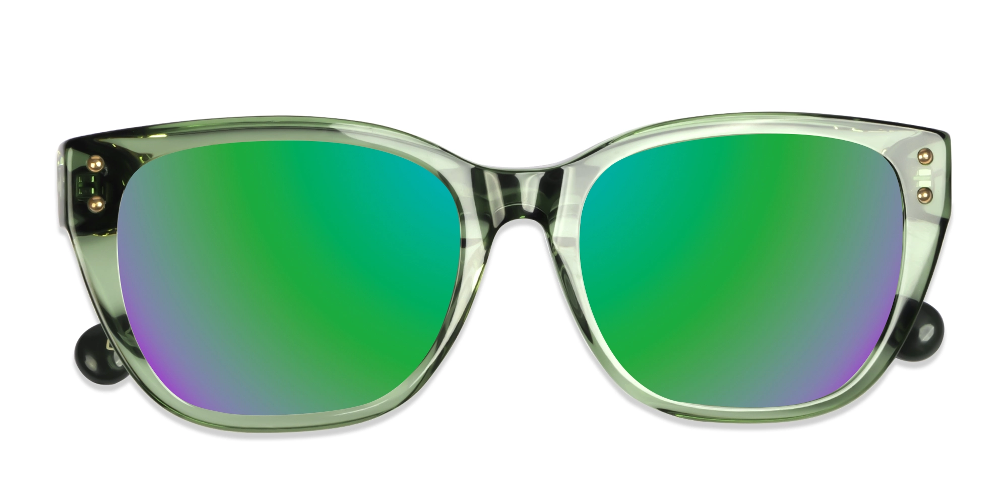 Crystal Gin Green Cateye Sunglasses-6