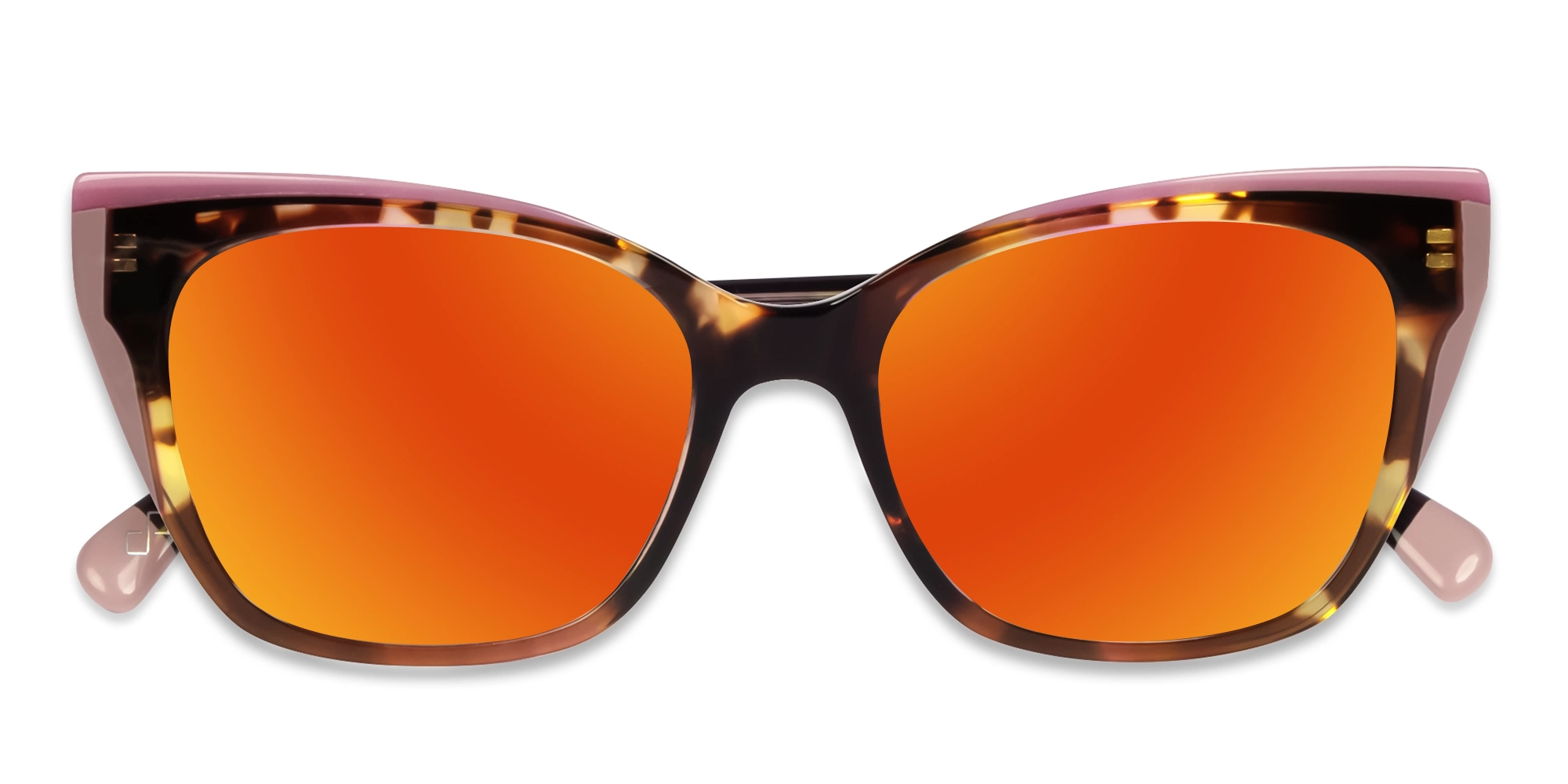 Mirrored Red Tint Cateye Sunglasses-6