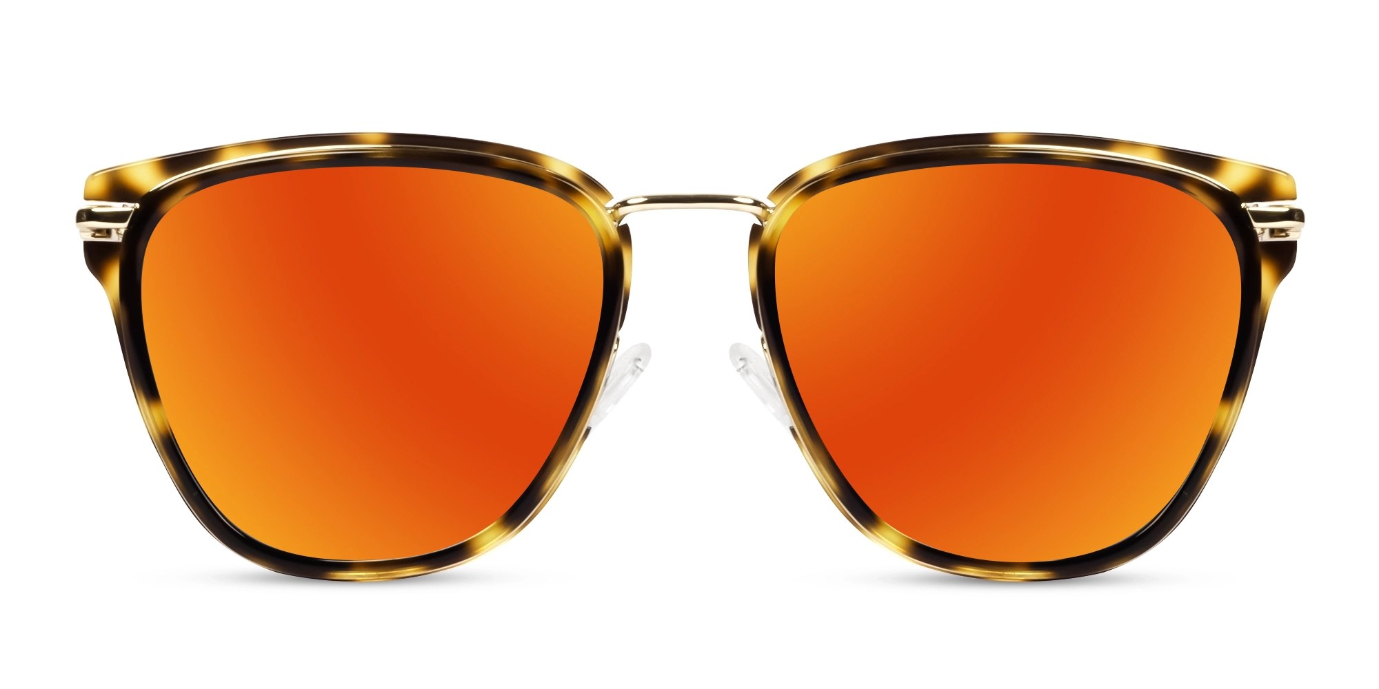 Mirrored Red Tint With Green Tortoise Frame Sunglasses-1