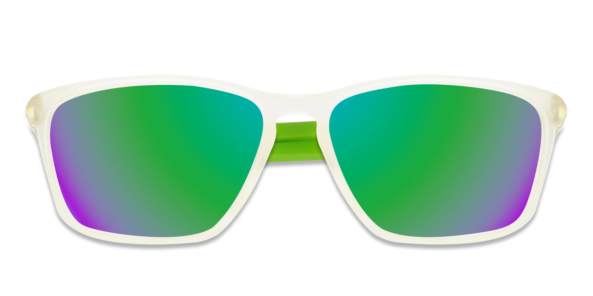 Dove White & Neon Rectangle Sunglasses-6