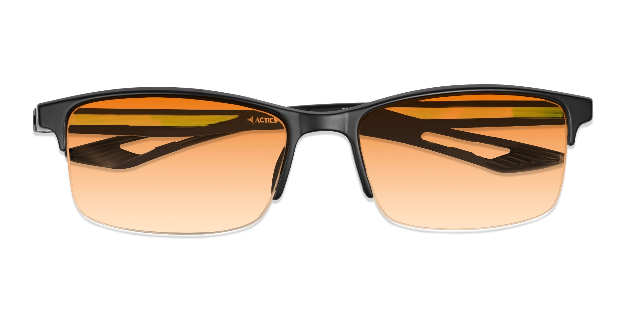 Sports Black & Neon Rectangular Sunglasses-6