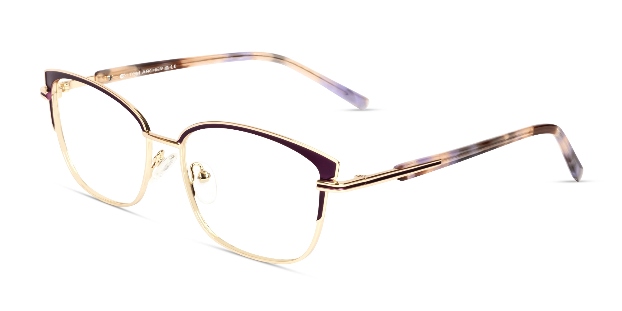 Metallic Purple & Champagne Gold Cat-eye Glasses-3