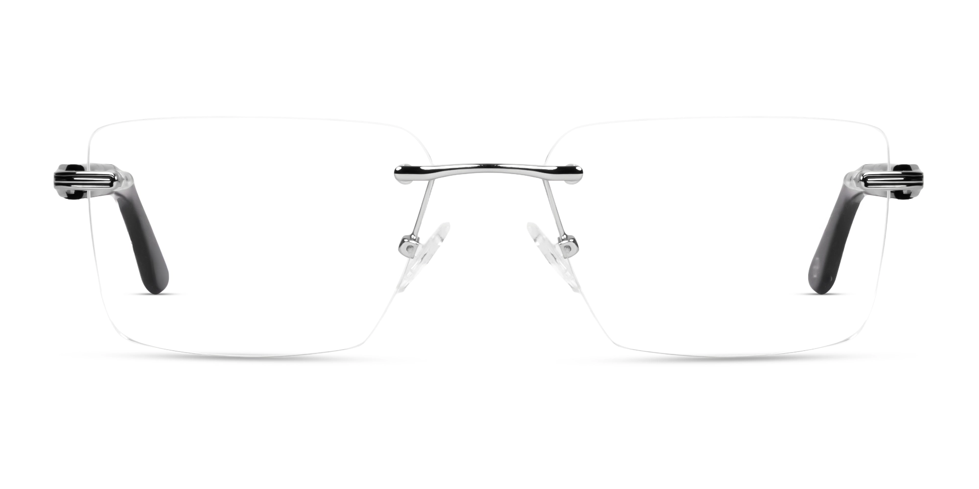 Large Silver Rimless Rectangle Glasses Large Silver Rimless Rectangle Glasses