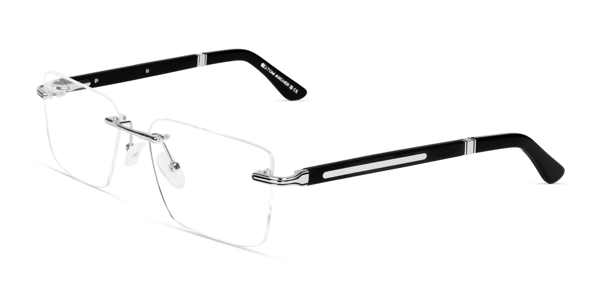 Large Silver Rimless Rectangle Glasses Large Silver Rimless Rectangle Glasses
