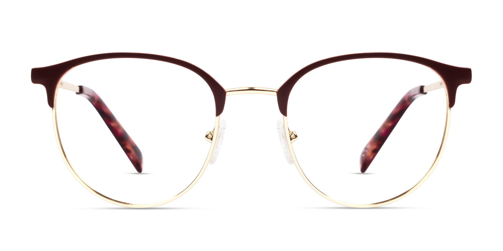 Matte Burgundy & Gold Browling Glasses-1 Matte Burgundy & Gold Browling Glasses-1