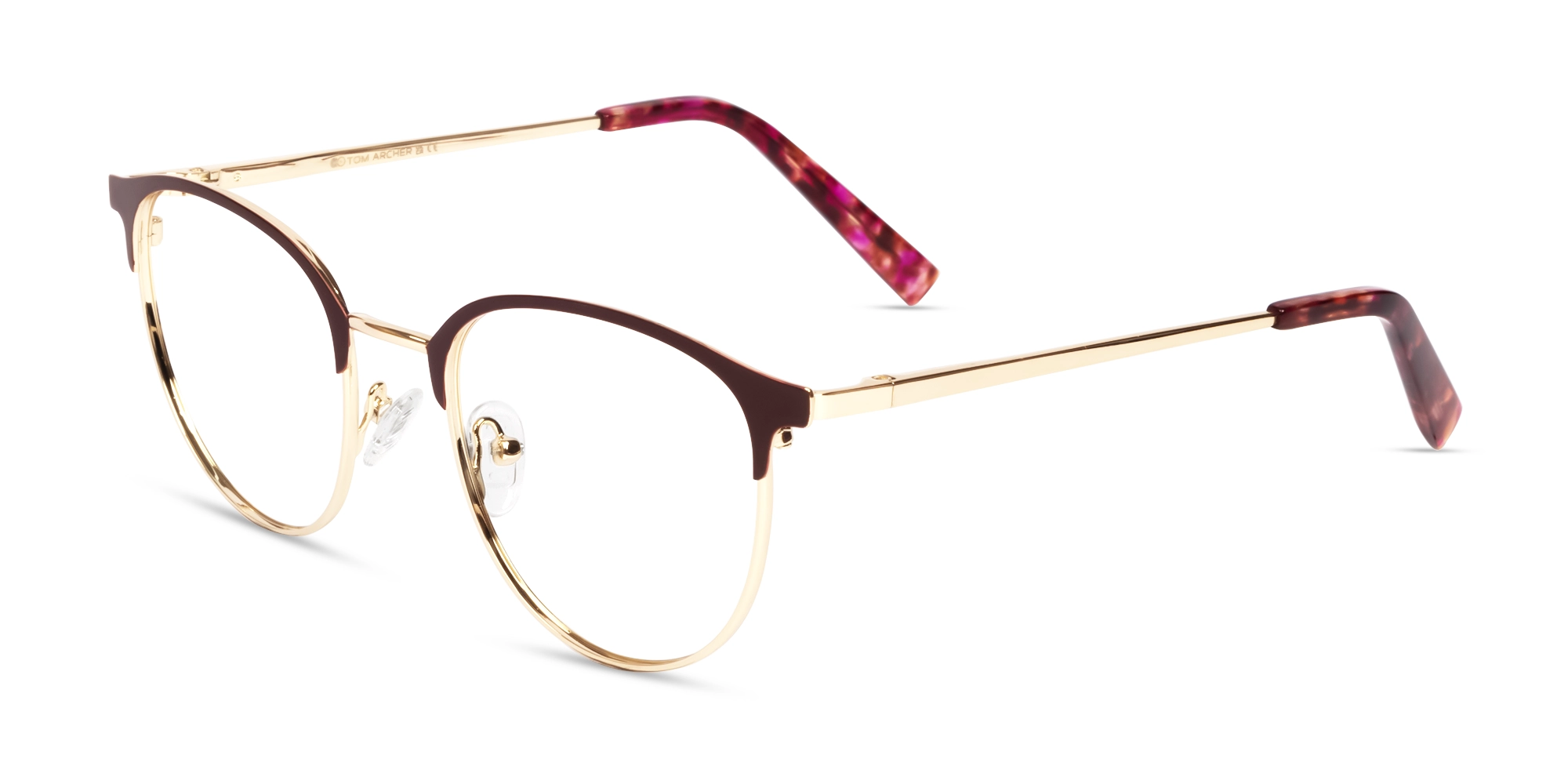 Matte Burgundy & Gold Browling Glasses-3