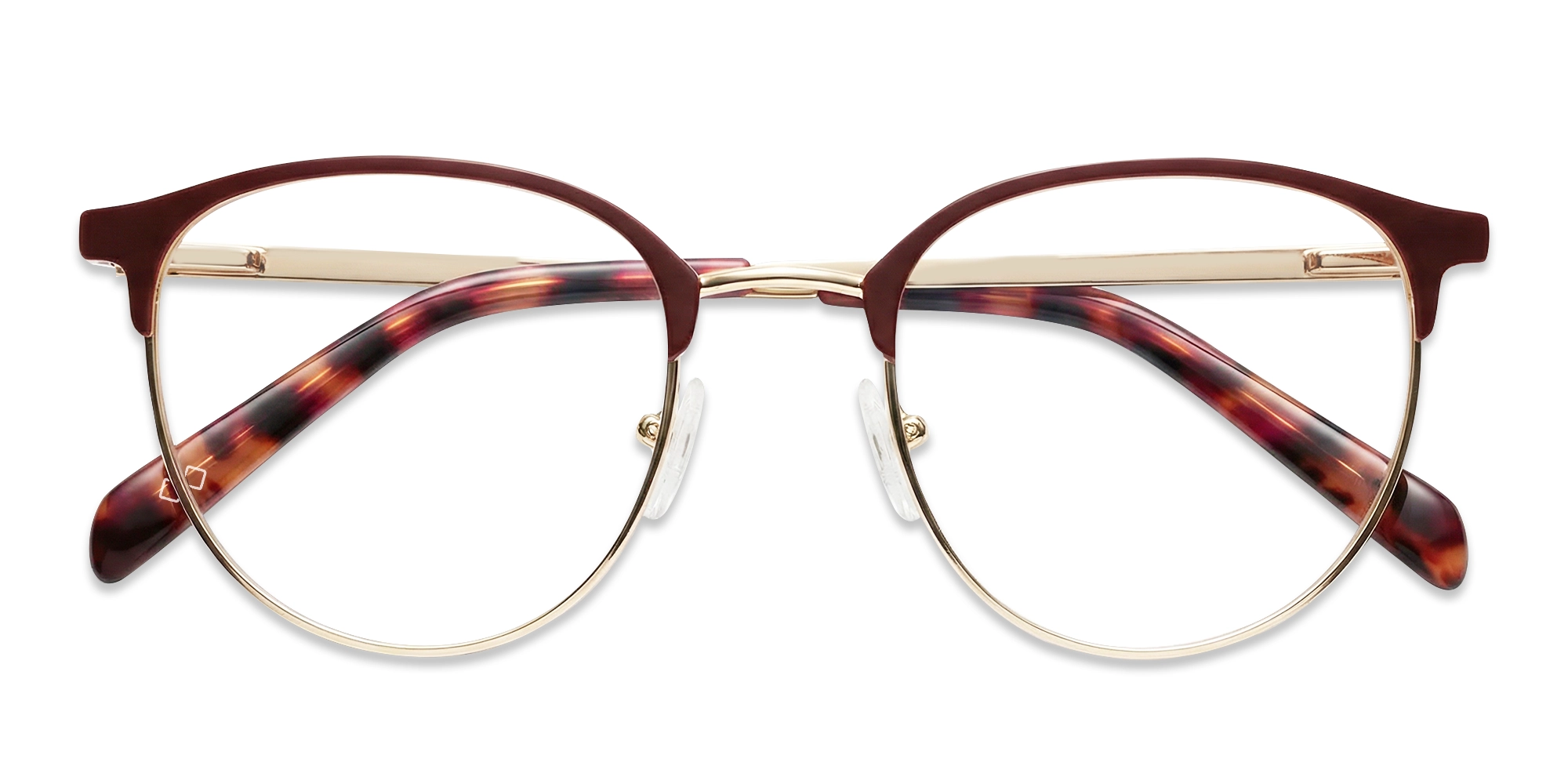 Matte Burgundy & Gold Browling Glasses-6