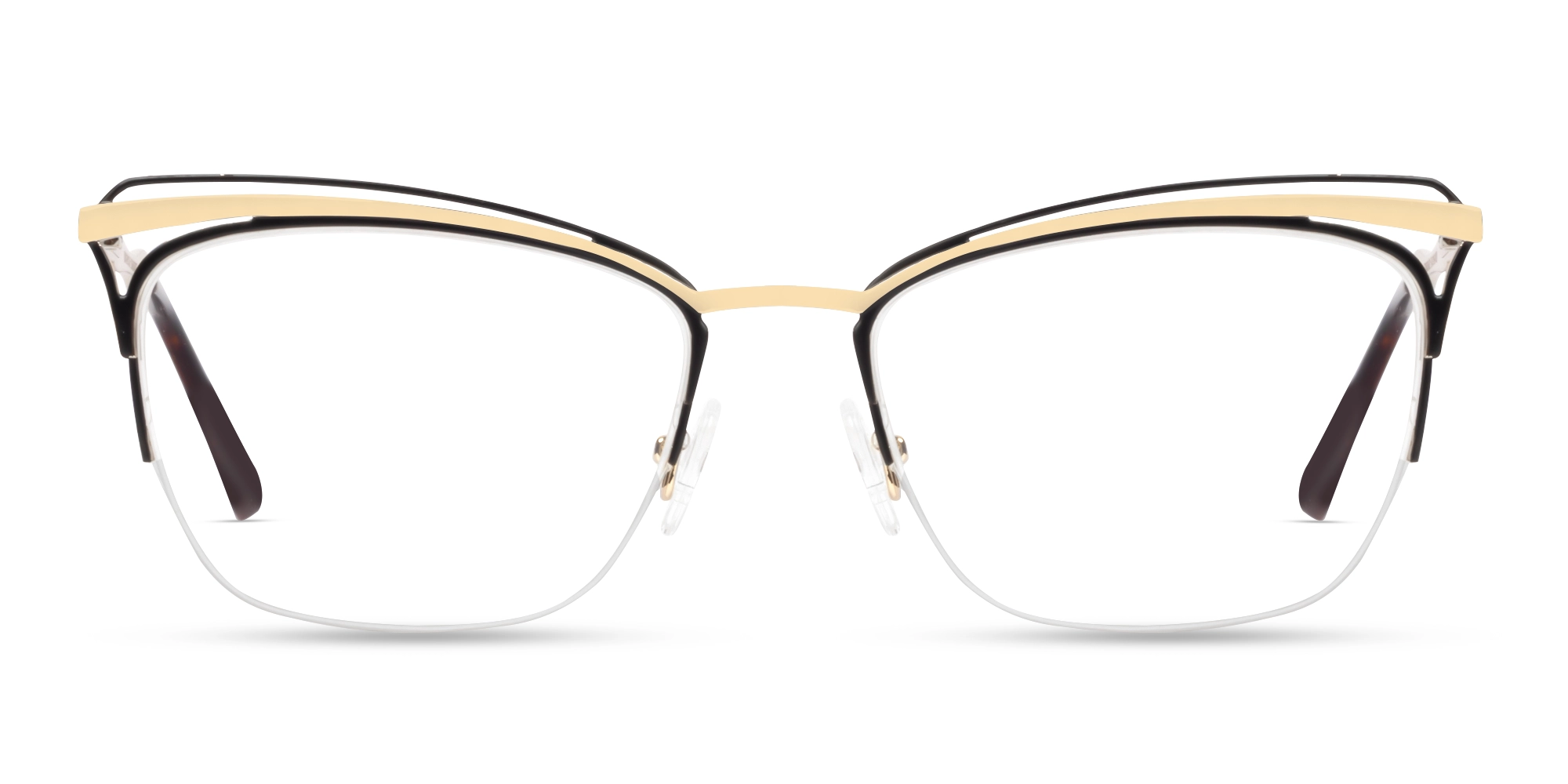 Black & Champagne gold Cat-eye Metal Glasses Black & Champagne gold Cat-eye Metal Glasses