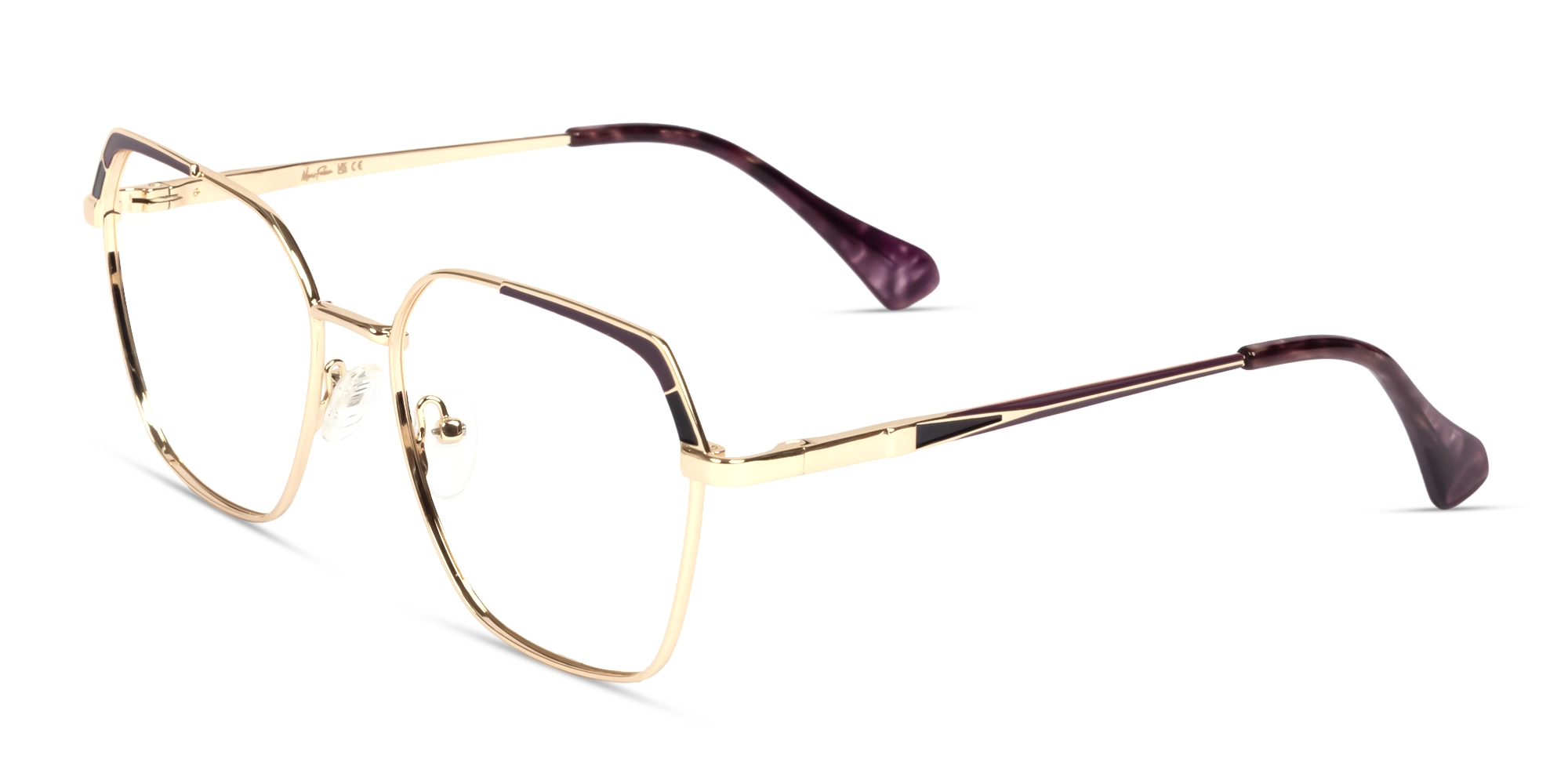 Gold & Plum Metal Glasses With Nose Pad Gold & Plum Metal Glasses With Nose Pad