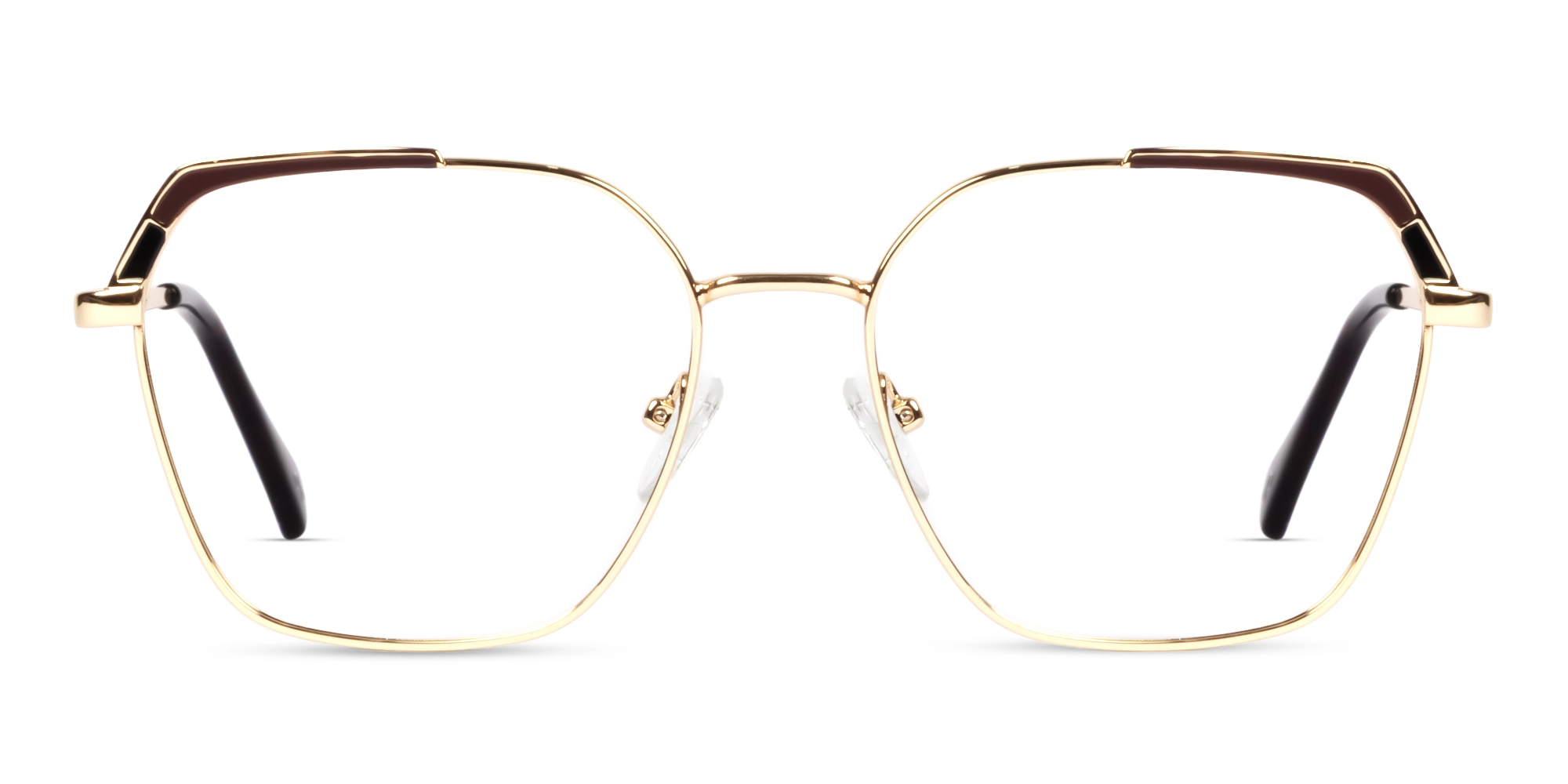 Champagne Gold & Brown Keyhole Bridge Glasses