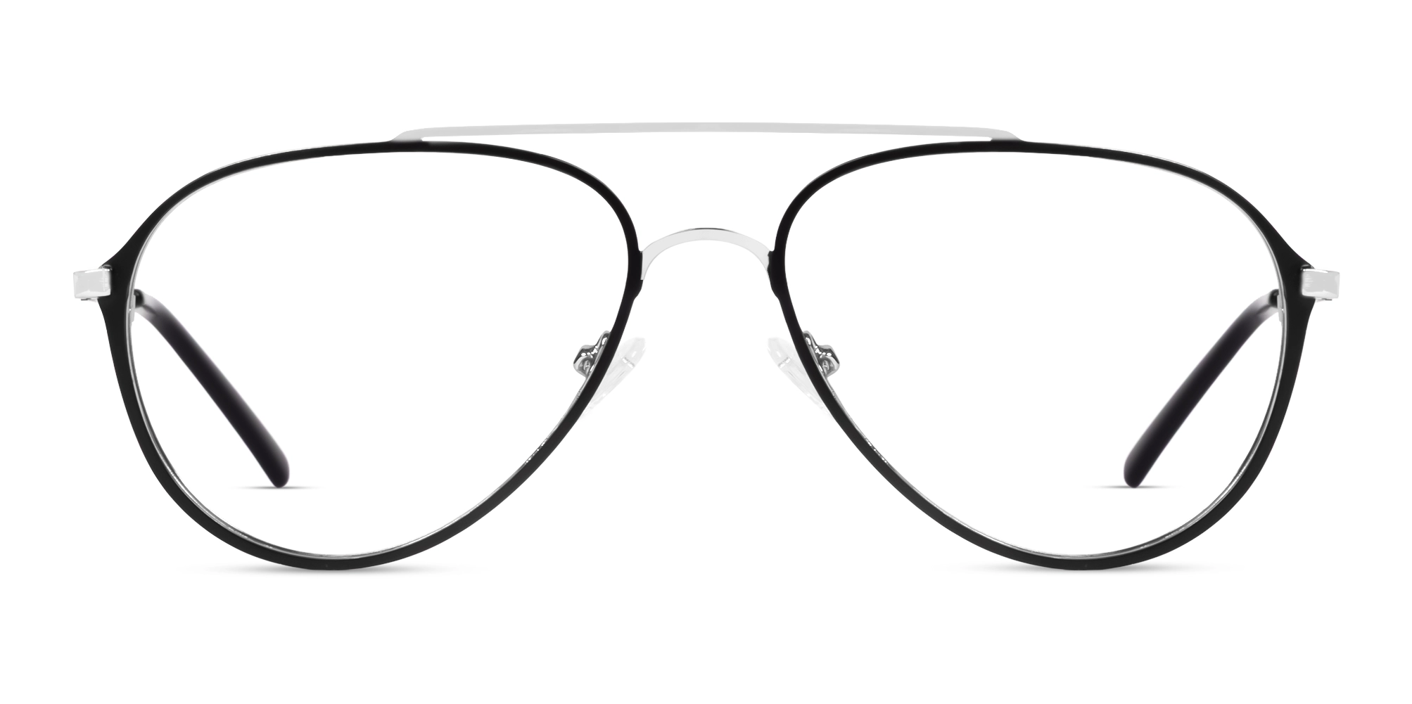 Large Black & Silver Pilot Metal Glasses Large Black & Silver Pilot Metal Glasses