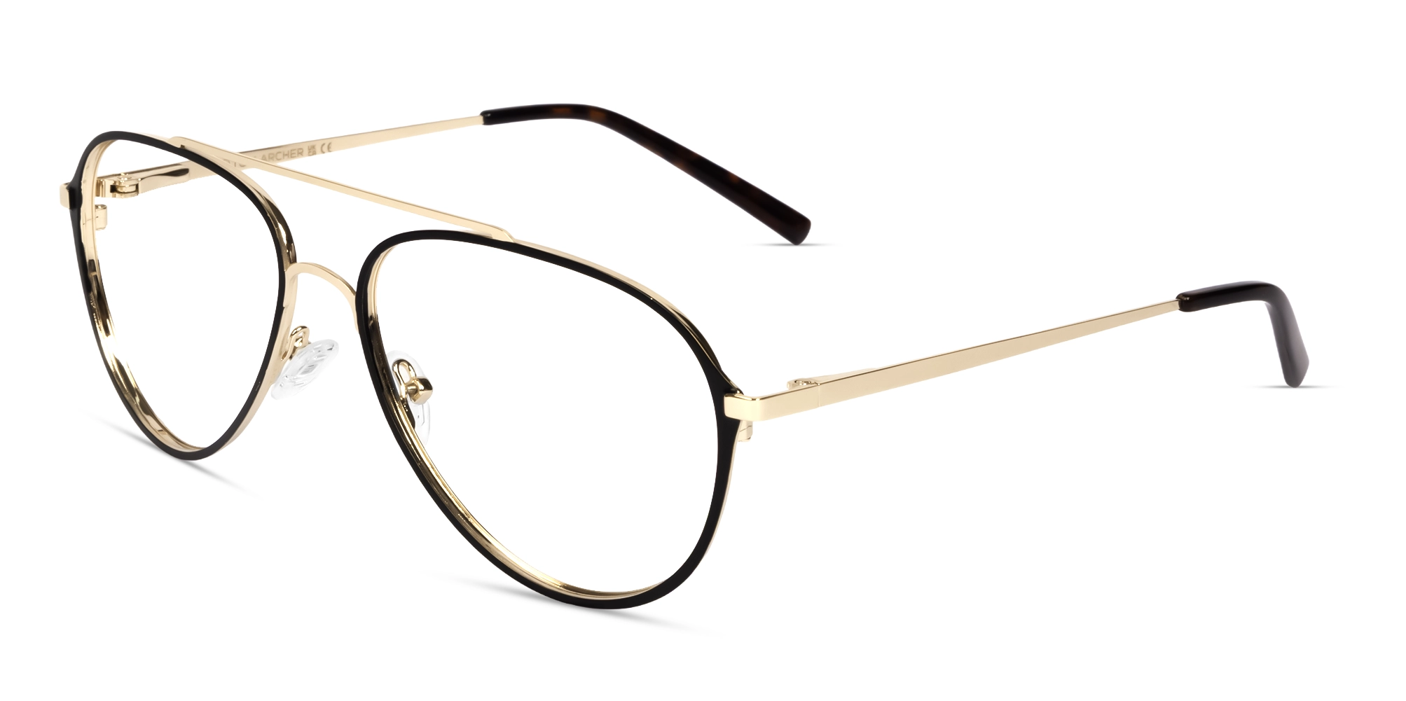 Black & Champagne Gold Pilot Metal Glasses Black & Champagne Gold Pilot Metal Glasses