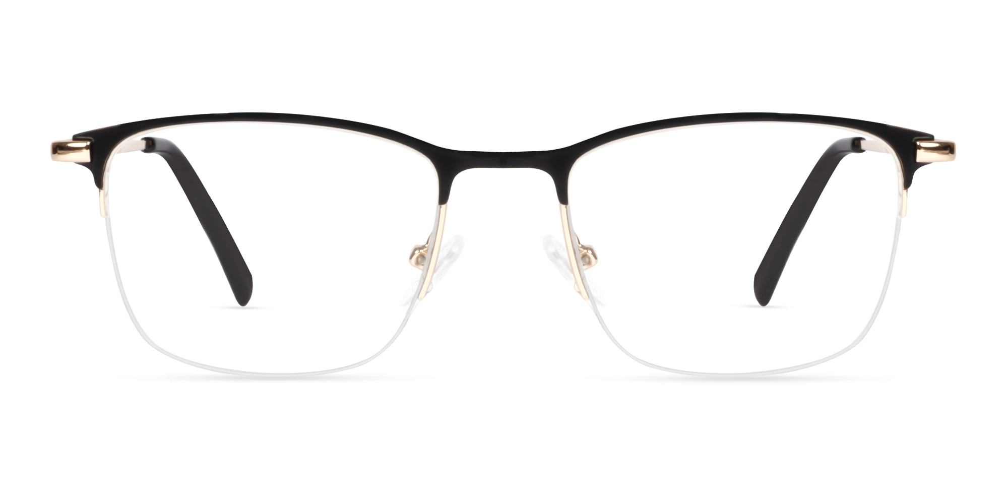 Matte Brown Square Metal Glasses-1