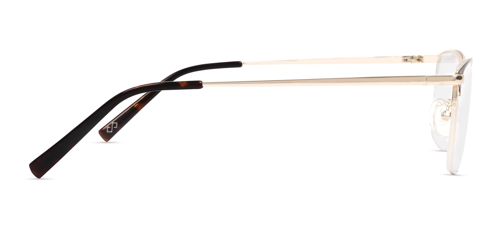 Matte Brown Square Metal Glasses-4