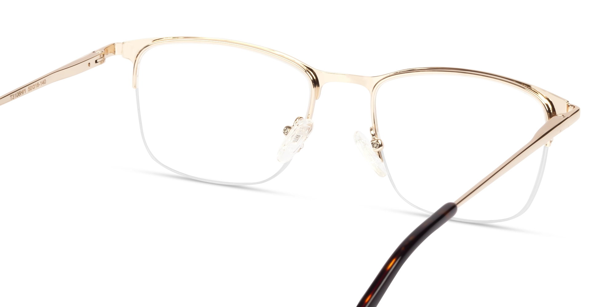 Matte Brown Square Metal Glasses-5
