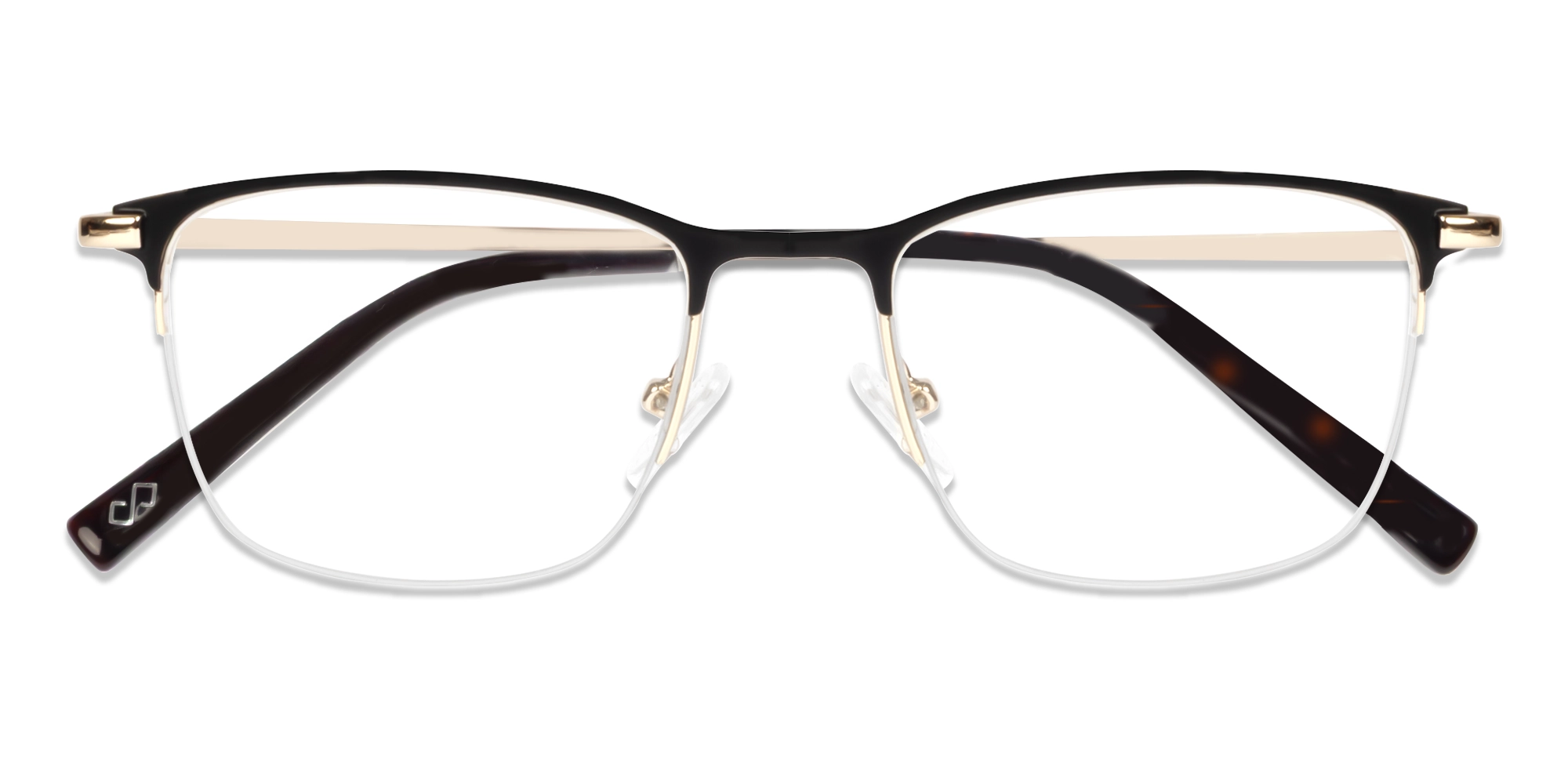 Matte Brown Square Metal Glasses-6