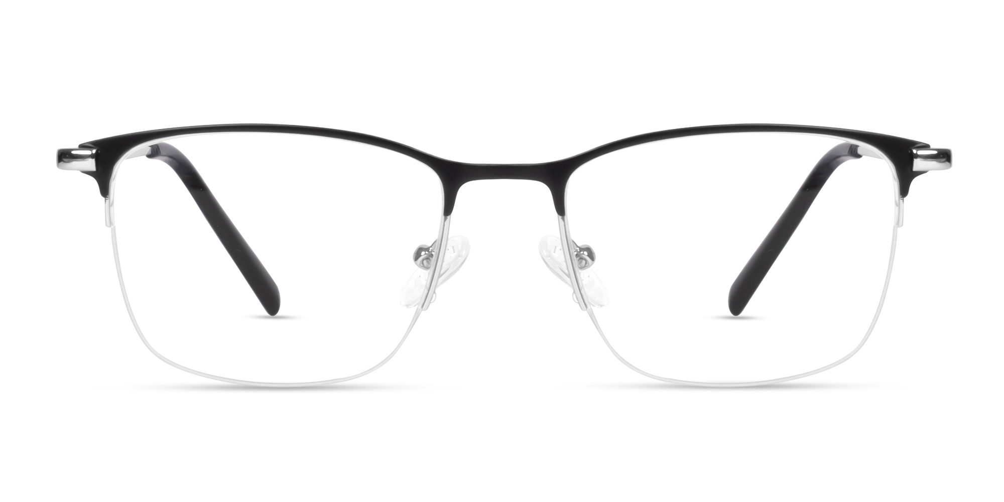 Small Matte Black Square Metal Glasses-1