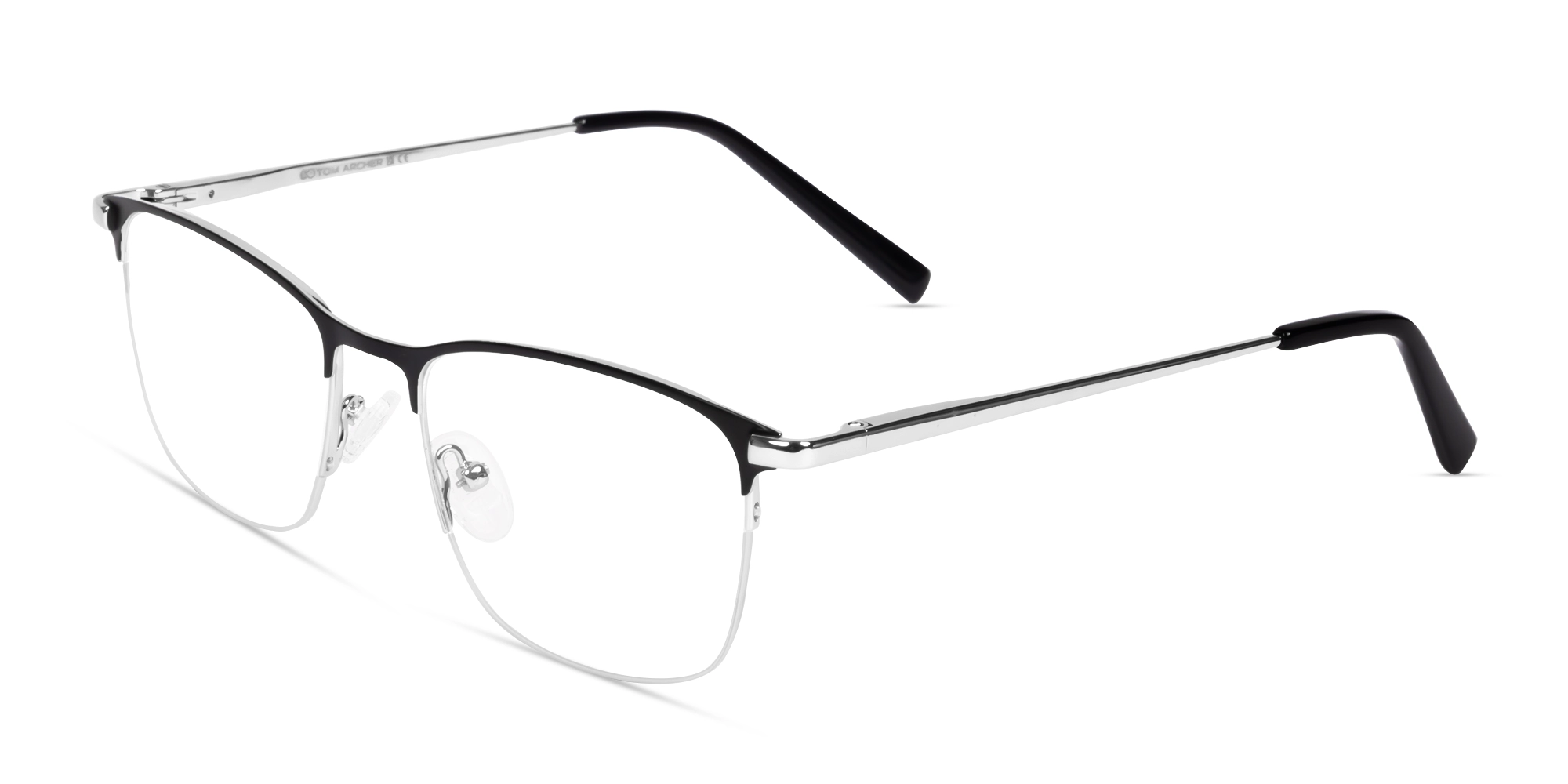 Small Matte Black Square Metal Glasses-3
