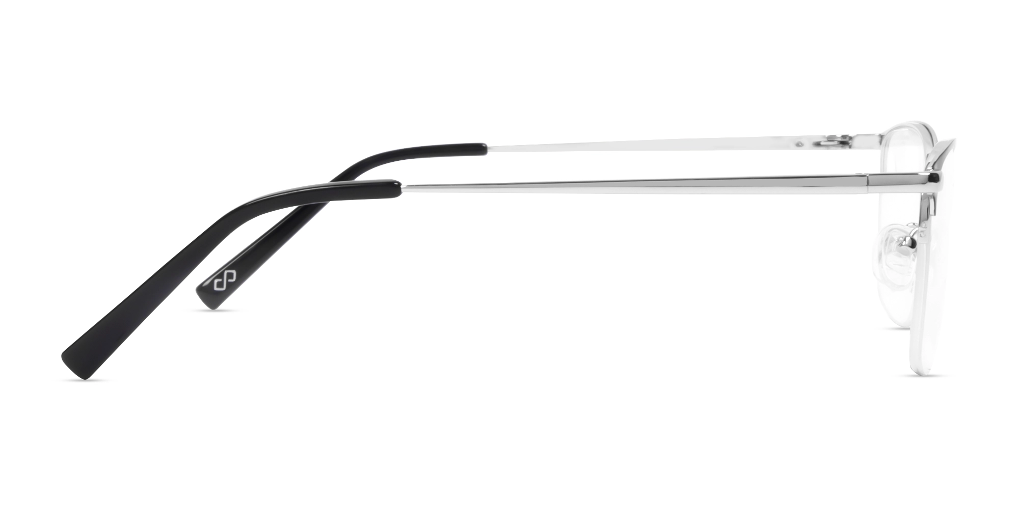 Small Matte Black Square Metal Glasses-4
