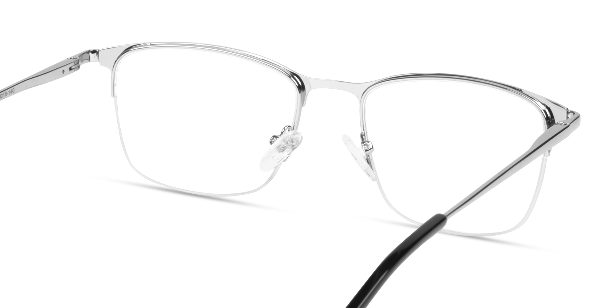 Small Matte Black Square Metal Glasses-5