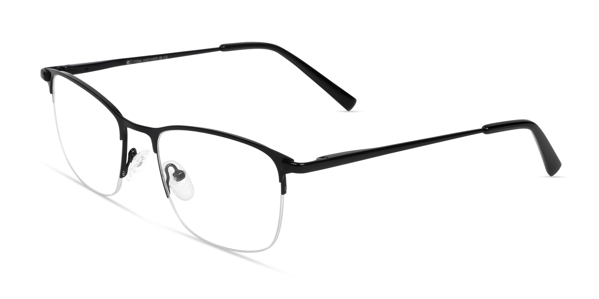 Small Black Square Metal Glasses-3