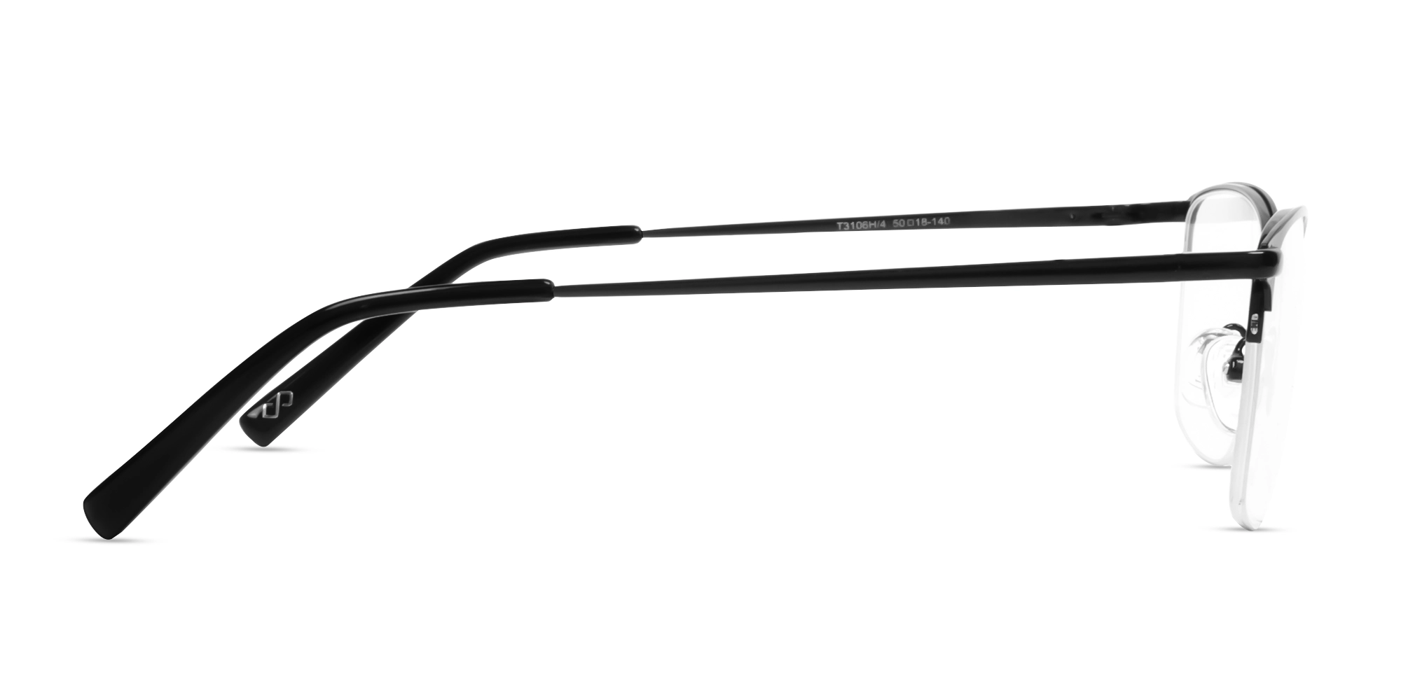 Small Black Square Metal Glasses-4