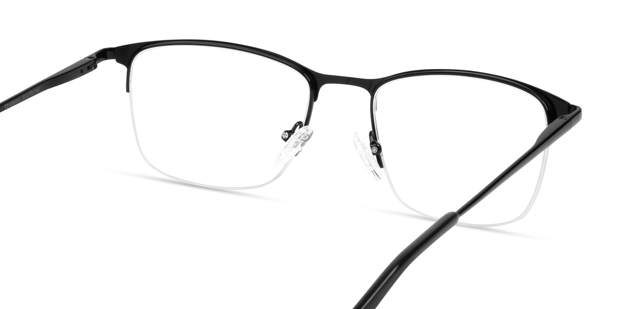Small Black Square Metal Glasses-5