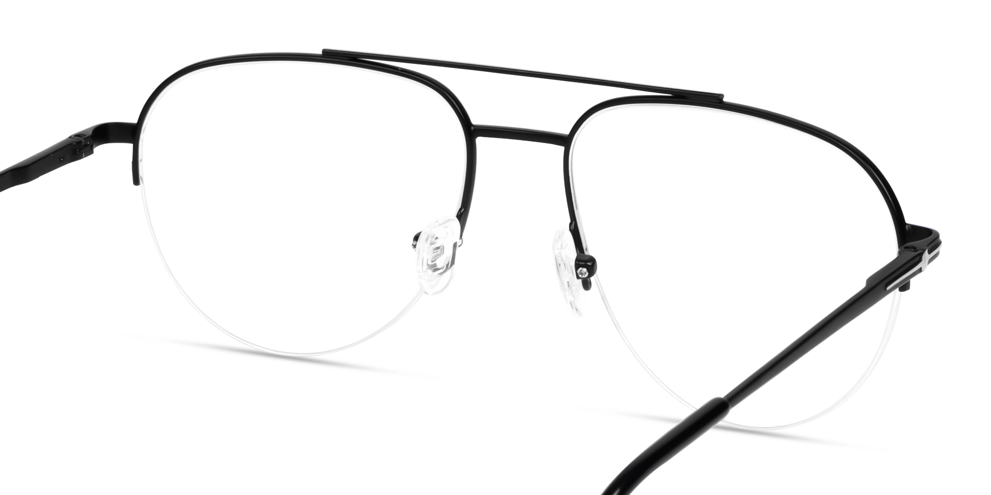 Gunmetal Double Bridge Pilot Metal Glasses-5