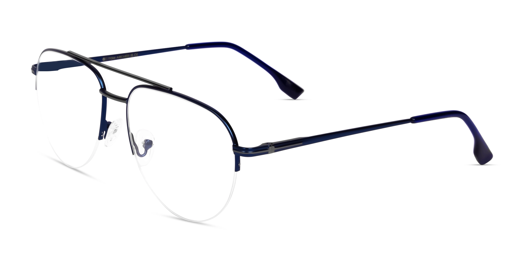 Navy Blue Double Bridge Pilot Metal Glasses-3 Navy Blue Double Bridge Pilot Metal Glasses-3