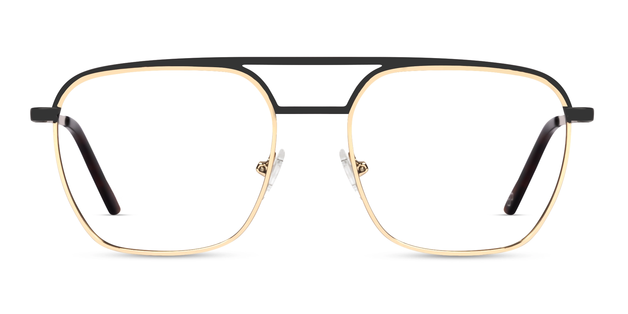 Champagne Gold & Black Metal Pilot Glasses-3